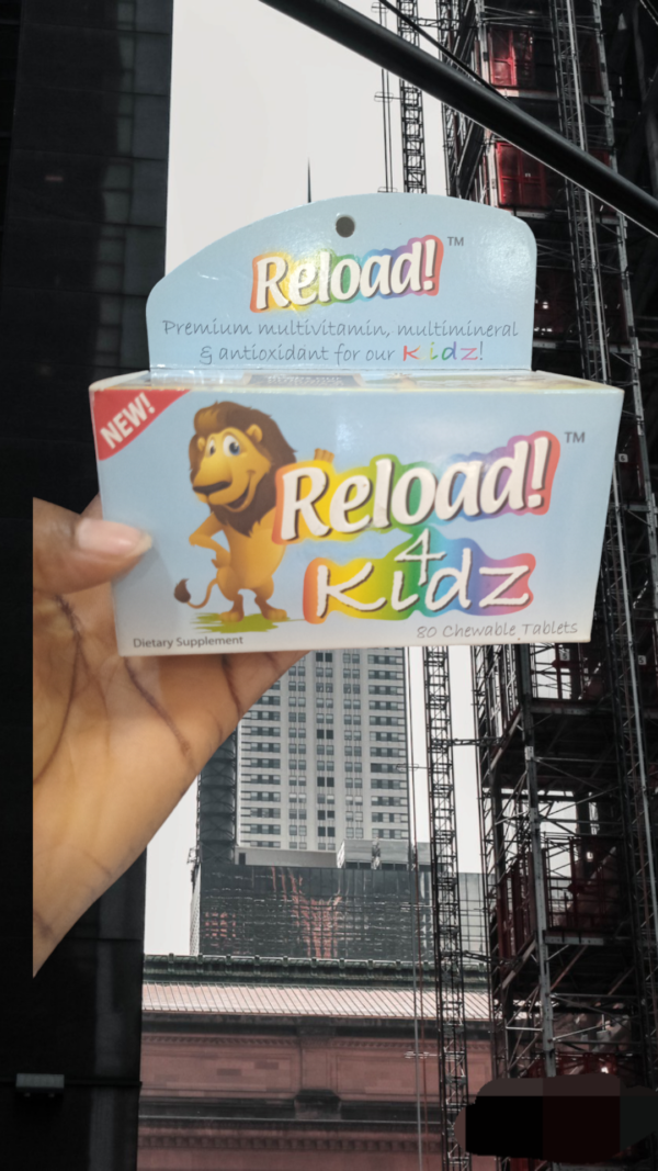 Reload for Kidz multivitamin Chewable tablets Fortified with whole Fruits & Veggies for Optimum Sound Health, Brain Development and strong Bones. Buy Now and get 20% off. FREE Delivery any where in Lagos.