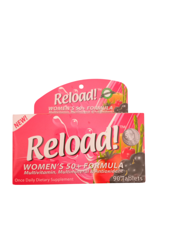 Reload Women's formula 50 years+ (plus) With Cranberry : (Health & Vitality) - High quality Women's vitamins/food supplements good for the overall wellbeing of women Age 50 years and above. Helps boost energy, Relieves post menopausal symptoms, boost immunity and Skin Glow. Buy Now and get 20% discount off + FREE Delivery anywhere in Lagos.